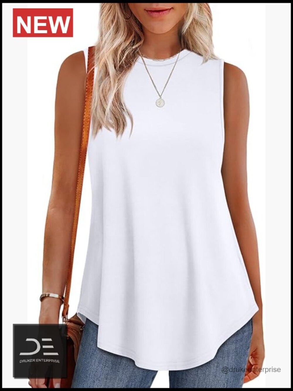 High Neck Tank Top Loose Fit Sleeveless Tunic Top for Women